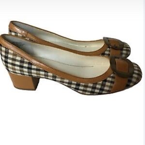 Vintage Anne Klein plaid round toe legally blonde preppy shoe in size 7.5